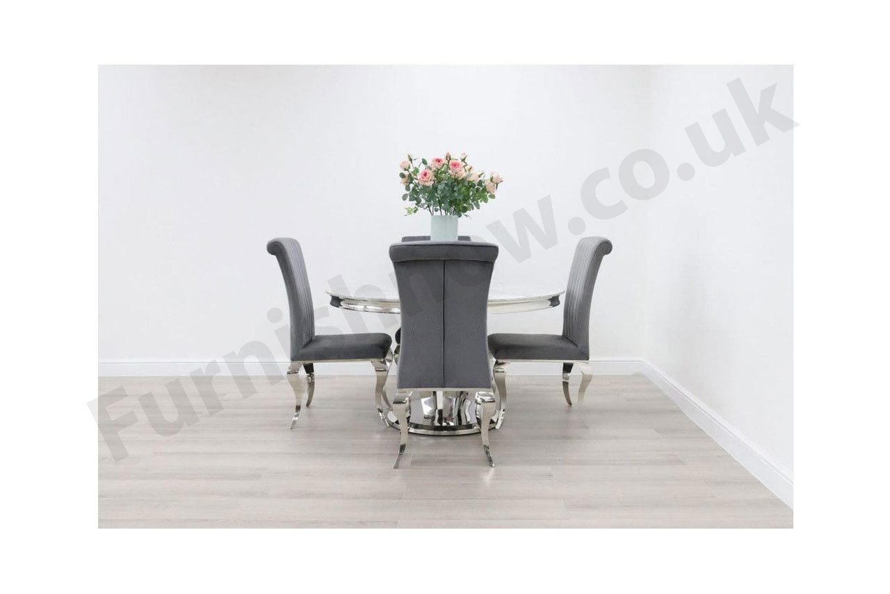 1.3m Round Sorrento & 4 Malaga Chairs