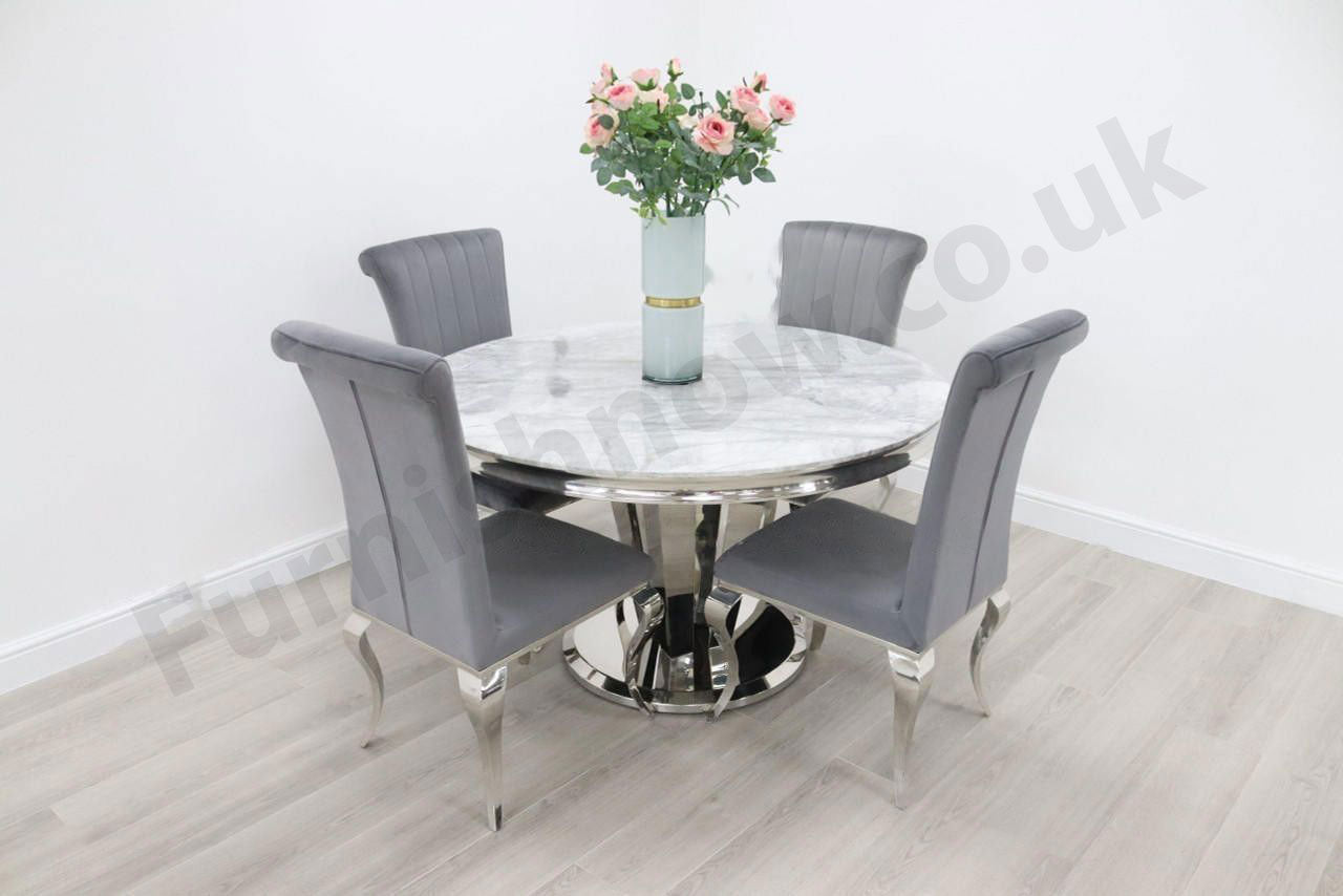 1.3m Round Sorrento & 4 Malaga Chairs