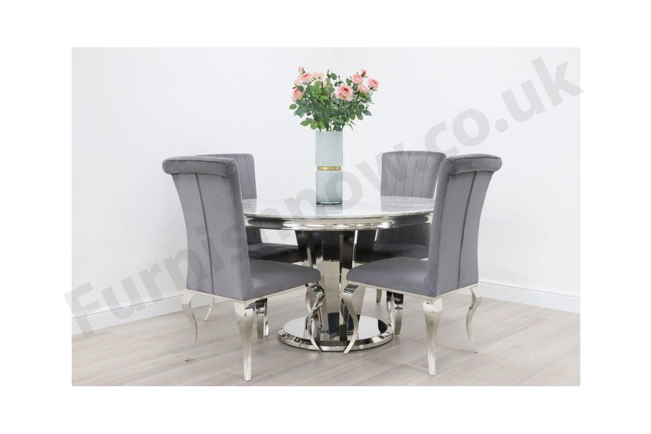 1.3m Round Sorrento & 4 Malaga Chairs