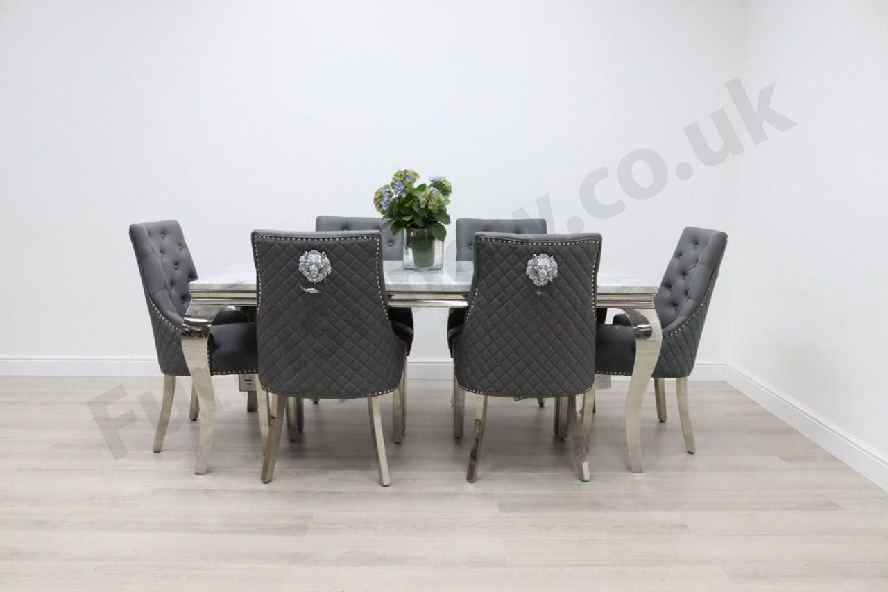 1.8m Rome & 6 Berlin Leather Chairs