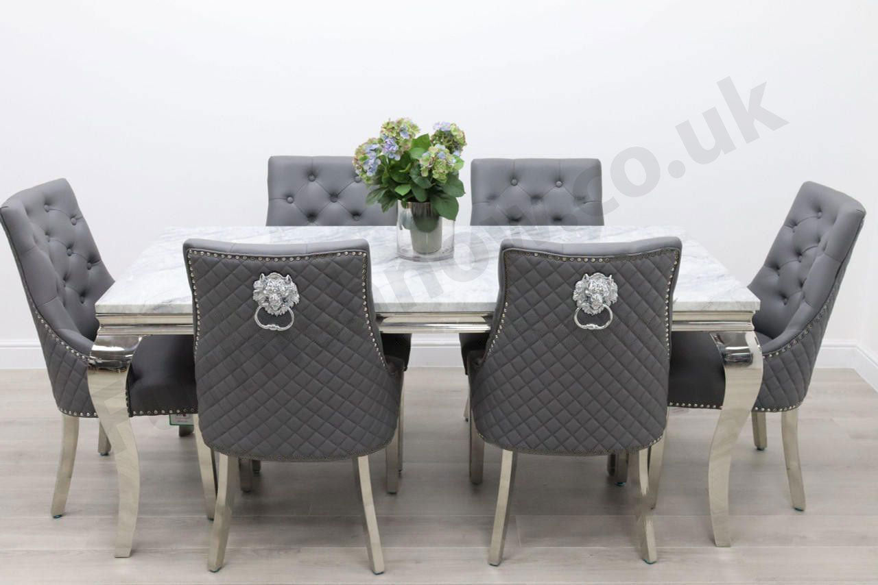 1.8m Rome & 6 Berlin Leather Chairs