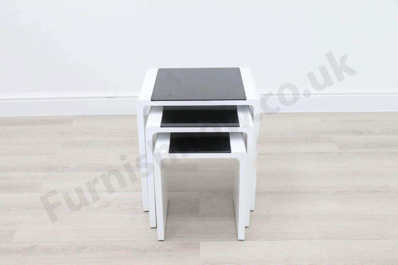 Lille White Marble Effect Nest Of Tables