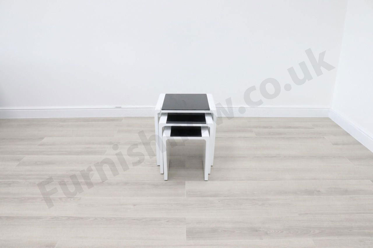 Lille White Marble Effect Nest Of Tables