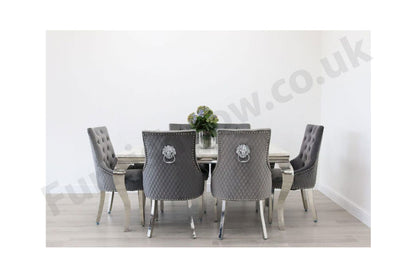 1.5m Rome & 6 Madrid Chairs