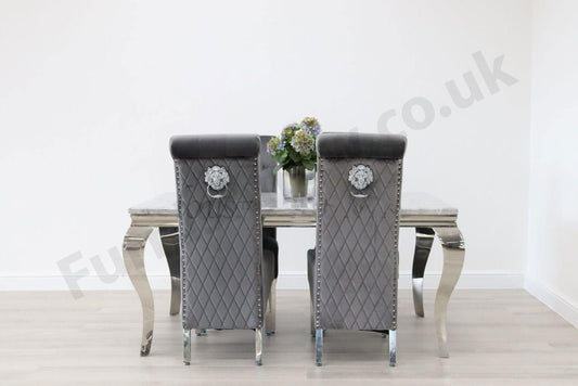 1.8m Rome & 4 Leon Chairs