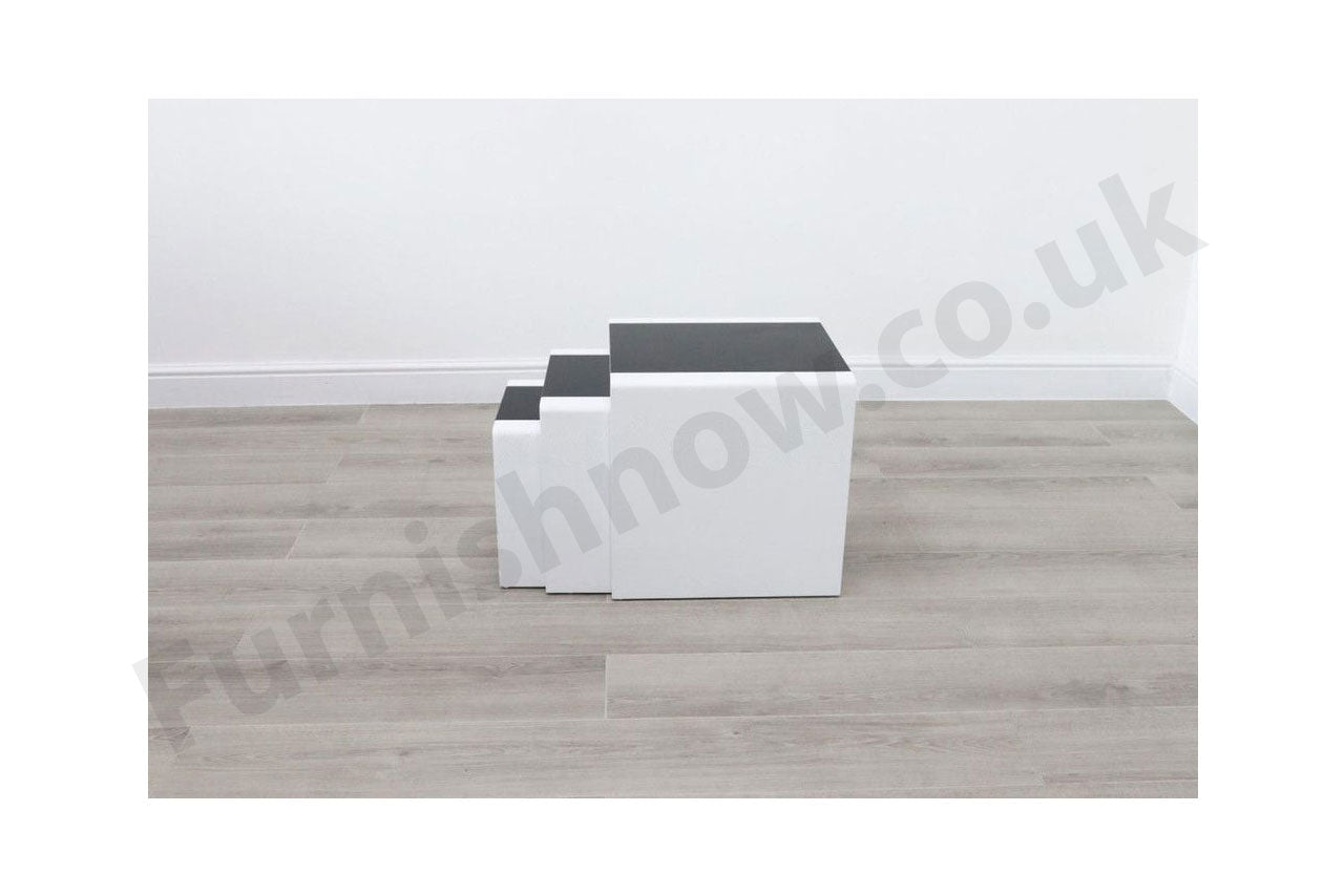 Lille White Marble Effect Nest Of Tables