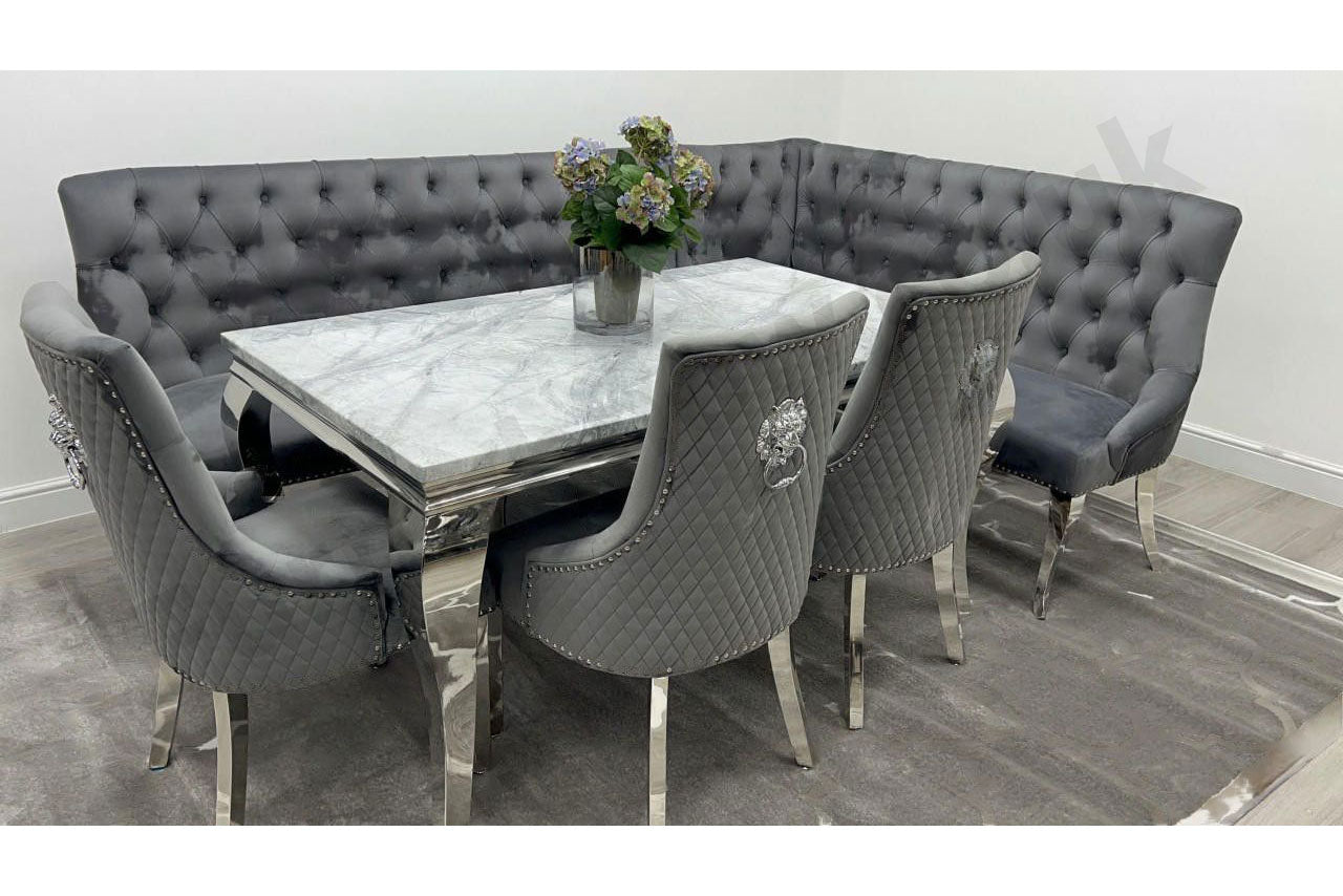 1.5m Rome Table with 3 Madrid Chairs & Imperial Corner Bench