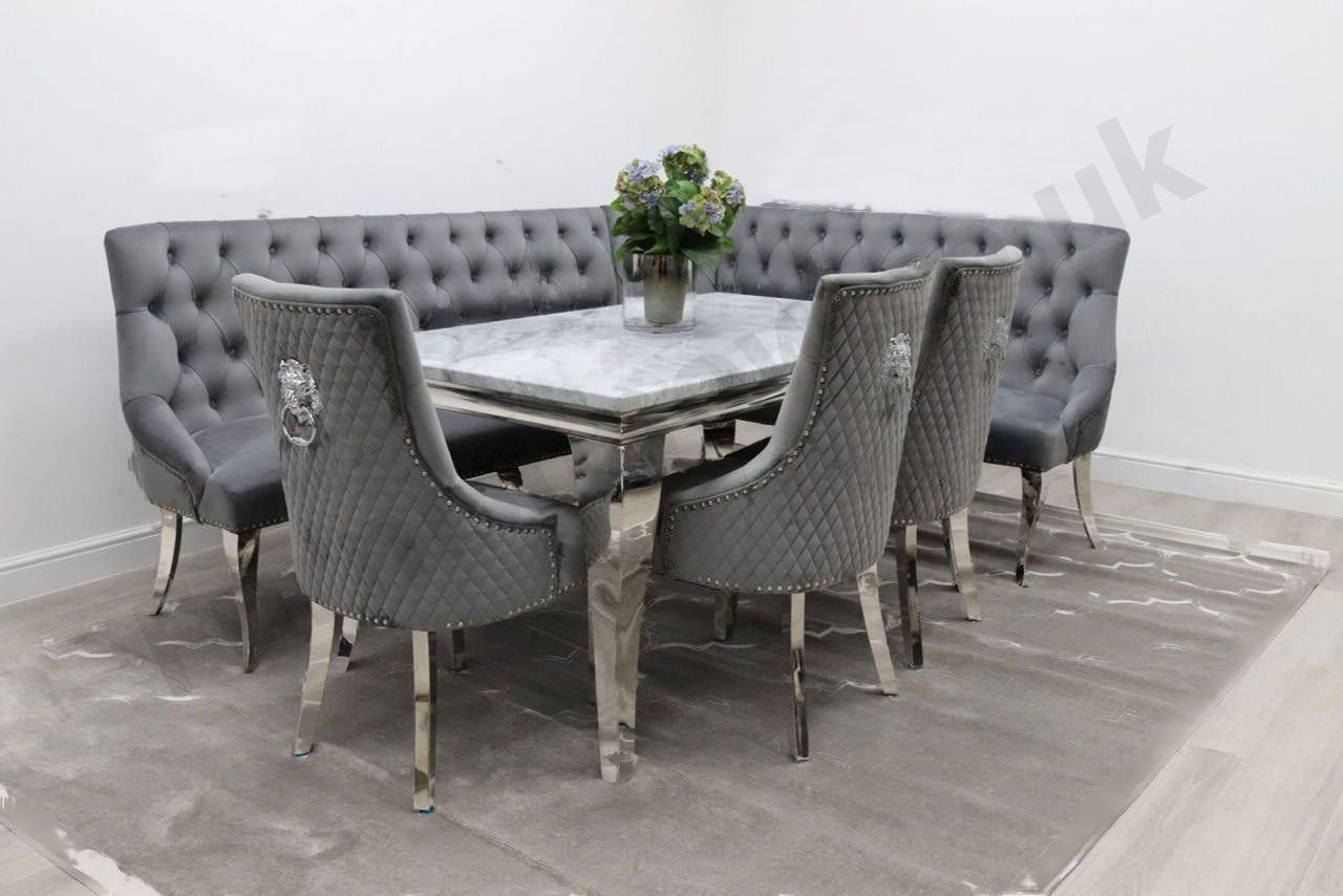 1.5m Rome Table with 3 Madrid Chairs & Imperial Corner Bench