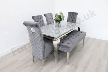 1.8m Rome & 4 Leon Chairs And A Madrid Bench