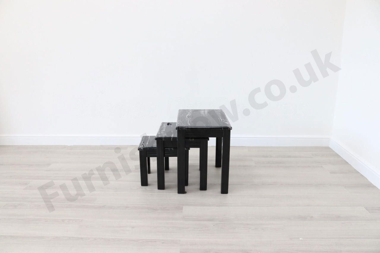 Lyon Black Marble Effect Nest of Tables