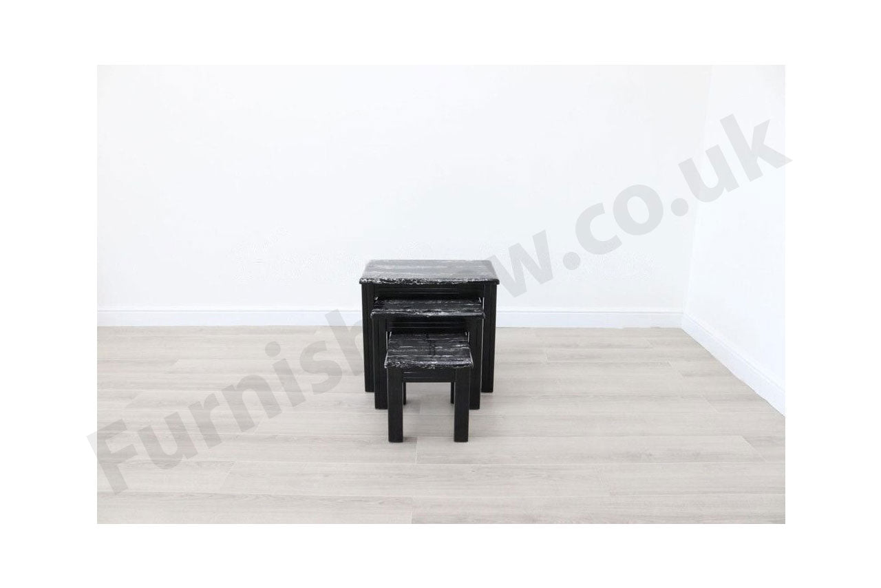 Lyon Black Marble Effect Nest of Tables